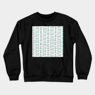 Light Turquoise Dark Grey White Triangles Pattern Crewneck Sweatshirt